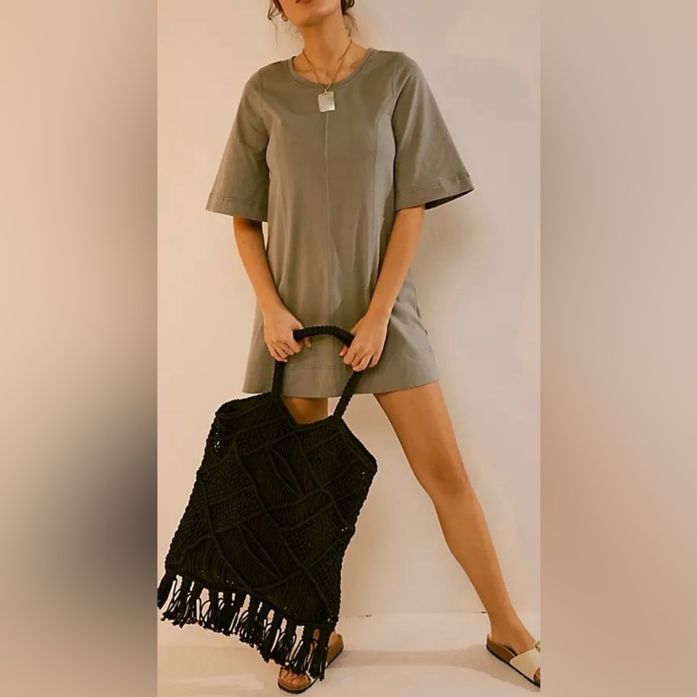 Free People 🌱100% Cotton🌱 Macrame Fringe Tote Bag NWT🔖